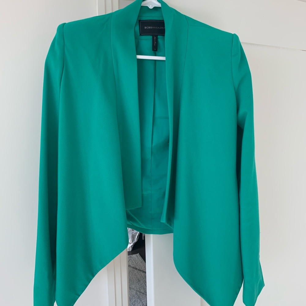 BCBGMAXAZRIA Green Cropped Jacket